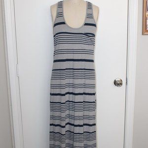 ROXY NAVY & GREY STRIPED MAXI DRESS SIZE SMALL